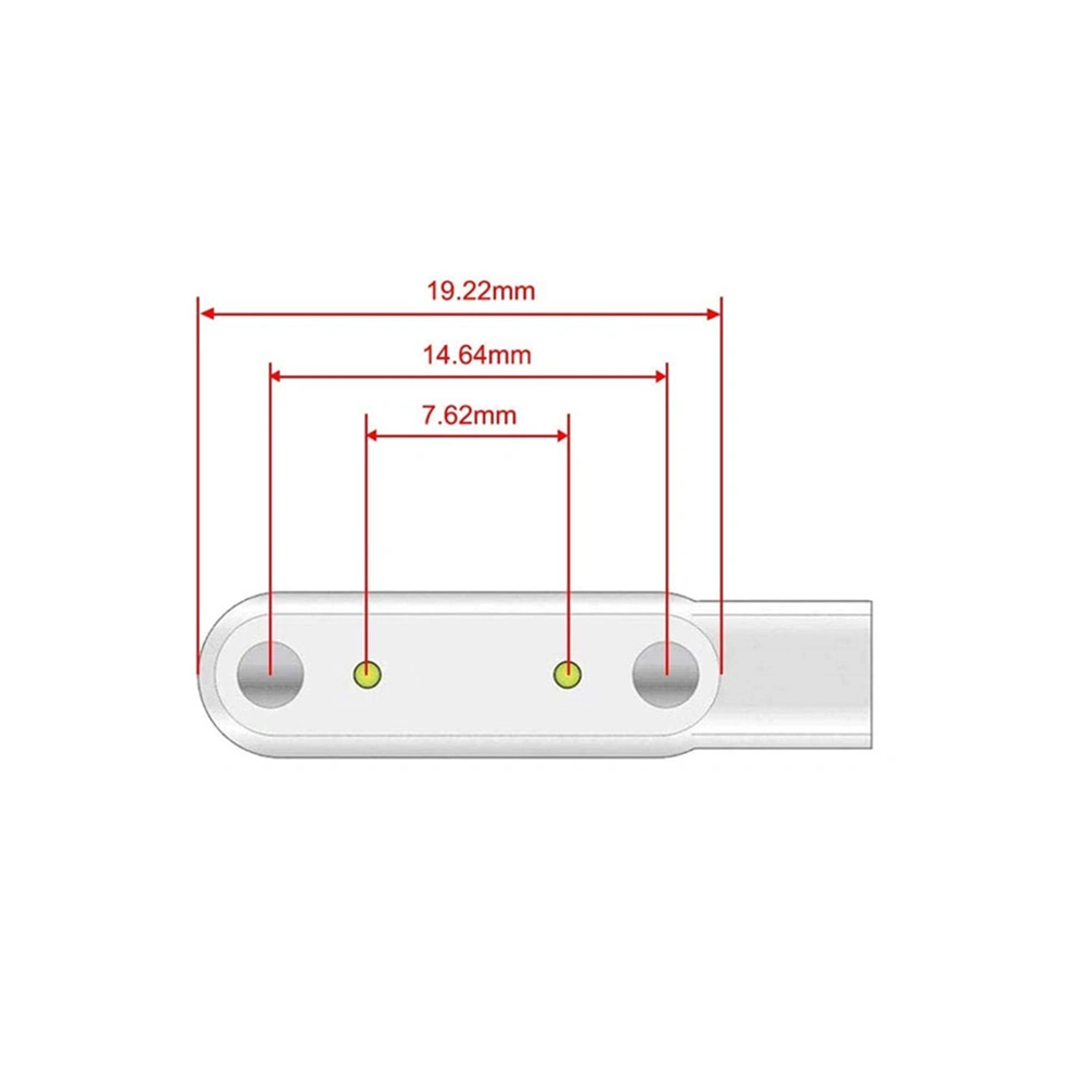 Cabo de carregamento USB magnético de 2 pinos, 7,62 mm de espaço, 1 metro de comprimento Para crianças idosas relógio GPS Mini GPS Trackers C01