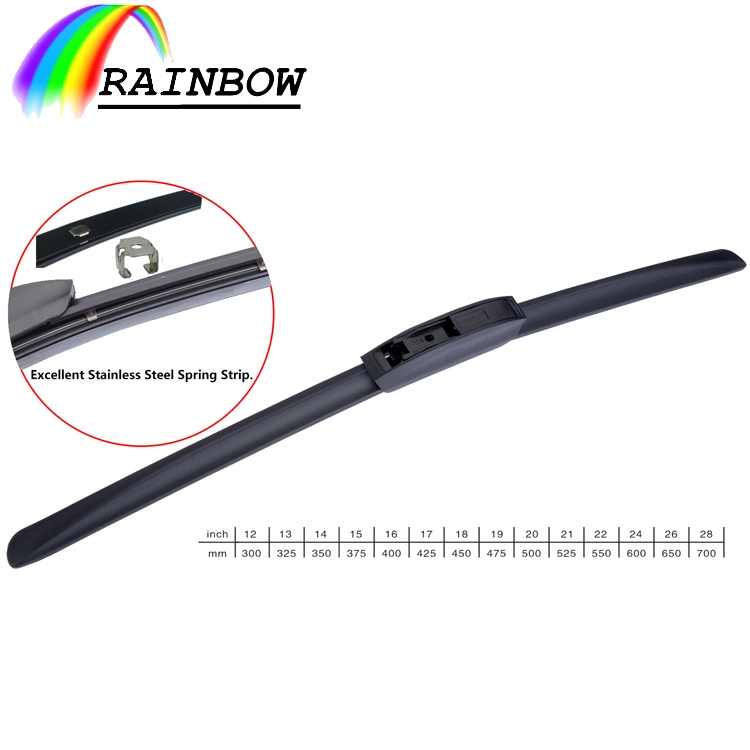 Rainbow Universal U Hook U-Type U lingettes sans cadre caoutchouc de qualité supérieure Balai Soft car essuie-glaces pare-brise Accessoires de pare-brise et de lunette