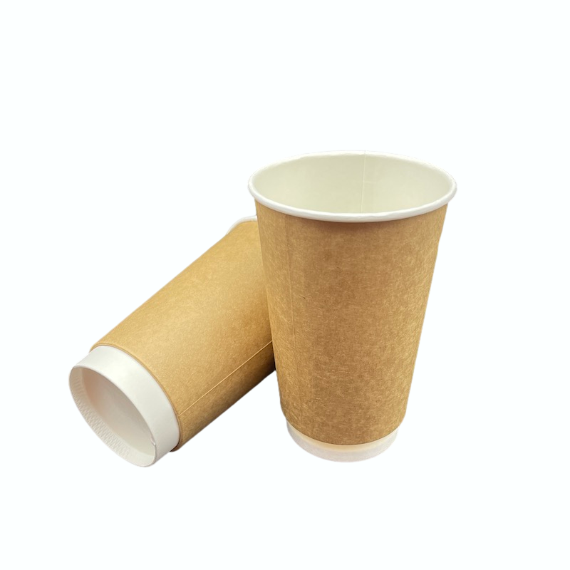 Hot sale Double mur papier tasses papier café Kraft Verre de papier