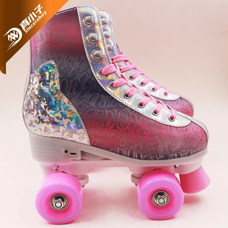 Factory Wholesale/Supplier Double Row Roller Skates Adjustable Quad Roller Skates