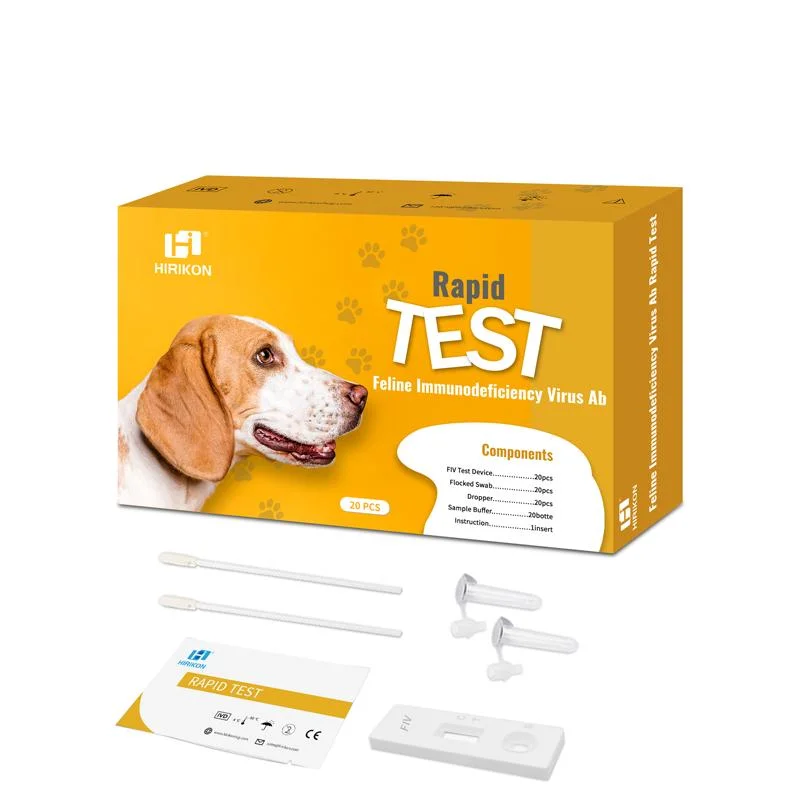 Kit de detección rápida para el antígeno del virus de la inmunodeficiencia felina Hirikon para uso veterinario Uso