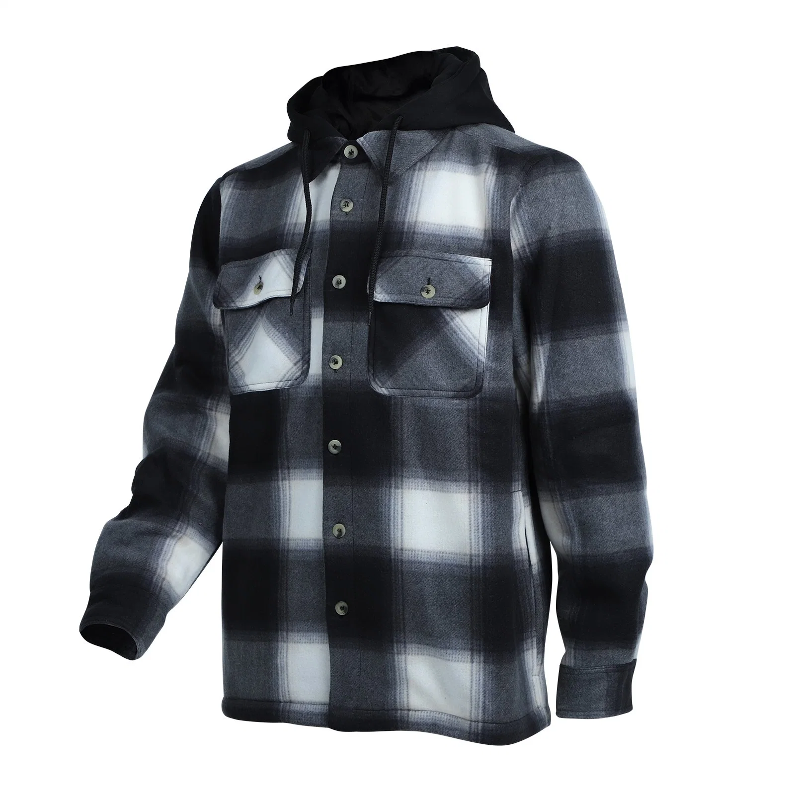 Men's Berber Lined Plaid Jacket Cozy Fleece Shell Fabric