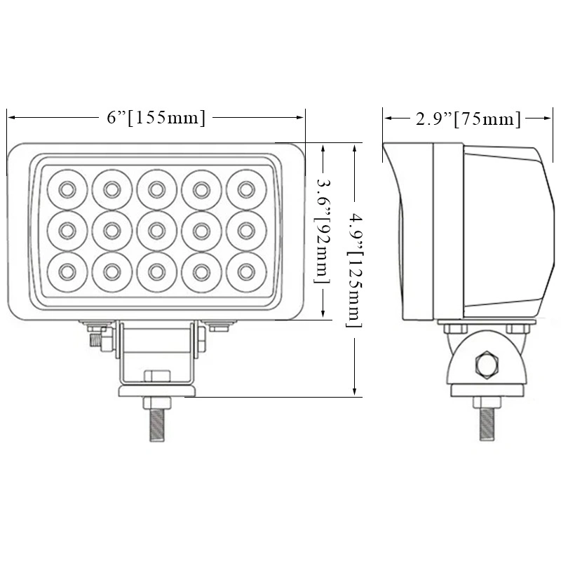 9-80V 6 Inch 45W Bulldozer LED Working Lamp for Mining