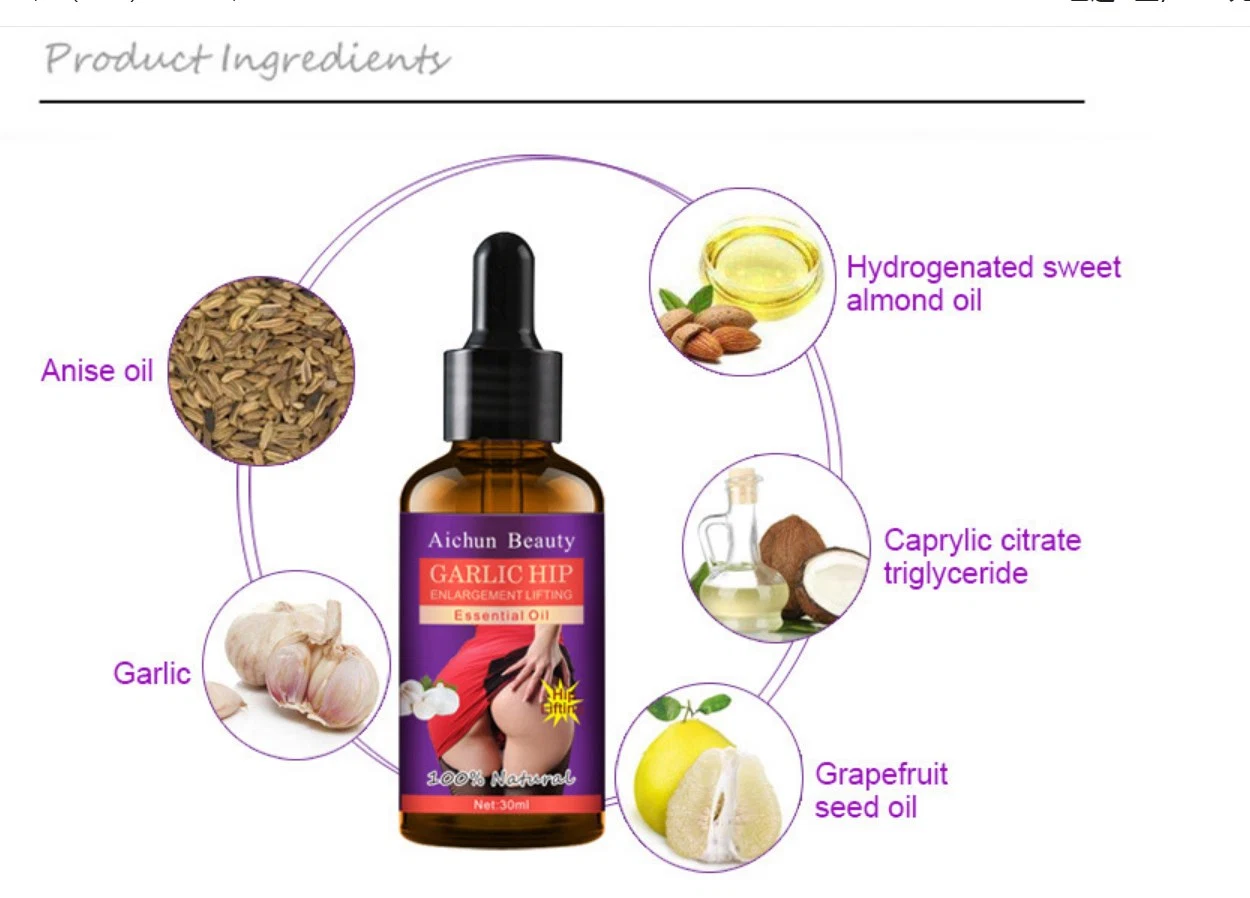 Private Label Free Sample Garlic Hip Enlargement Lifting Butt Enhancement Essential Oil