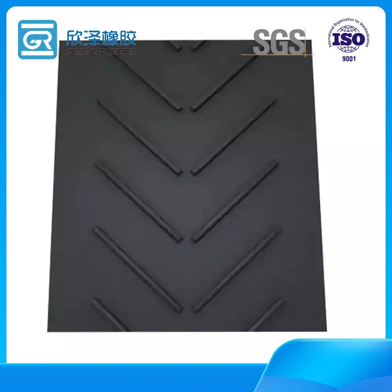 8MPa 10MPa Customized Rubber Anti-Resistant Pattern Conveyor Belt Oil and Wear Skid Resistant Closed Pattern Rough Top Rubber Chevron Oil Resistant Belt