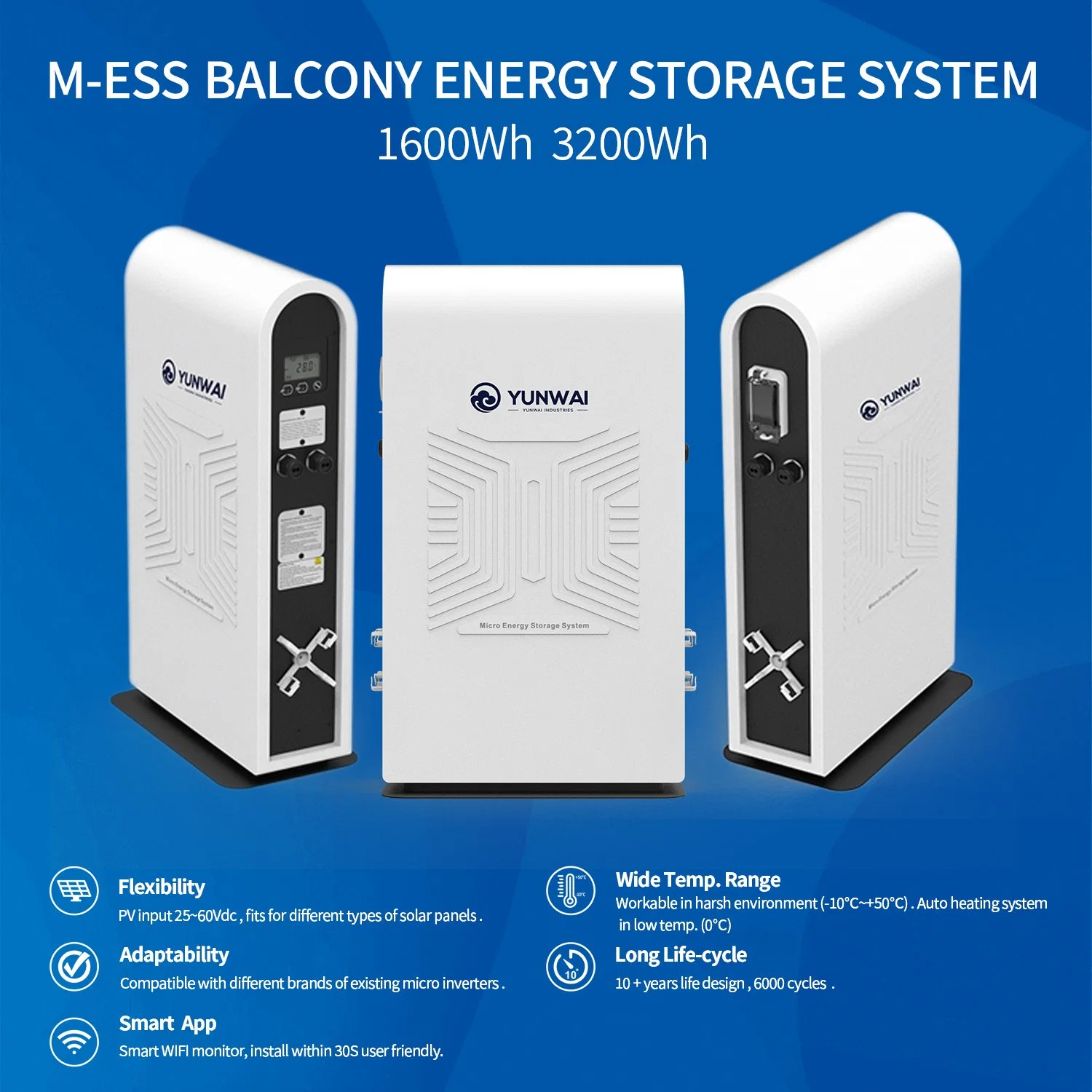 Home Appliances Plug-and-Play LED+LCD 100ah Lithium Ion Battery Balcony Energy Storage System