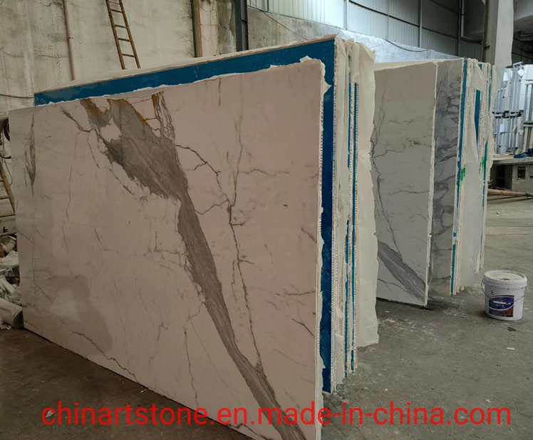 Luxury White Blue Green Stone Marble Composited with Aluminum Honeycomb in The Back for Wall and Floor Tile