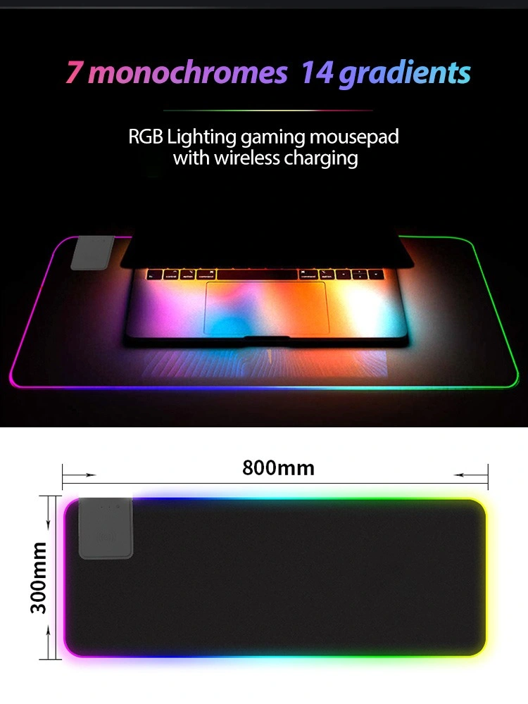 300 * 800 * 4mm Custom Lighting Colorful RGB Mice Pads LED Game Non-Slip USB Mouse Pad