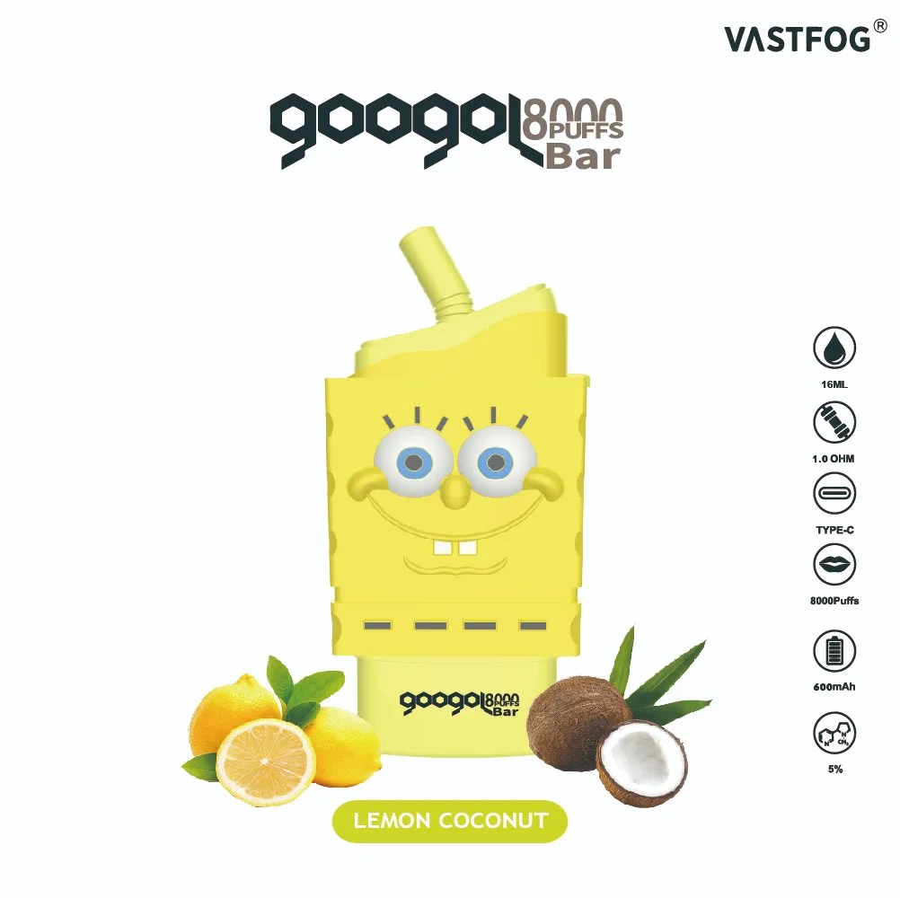 En Stock Mayoreo 8000 Puff recargable malla bobina desechable VAPE 5% sabores de fruta 600mAh Kit de batería Vastfog Googol Bar Puffs