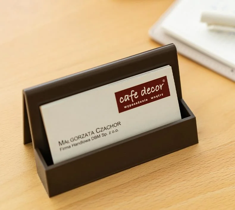 Space-Saving Plastic Name Card Holder for Meeting Room and Office