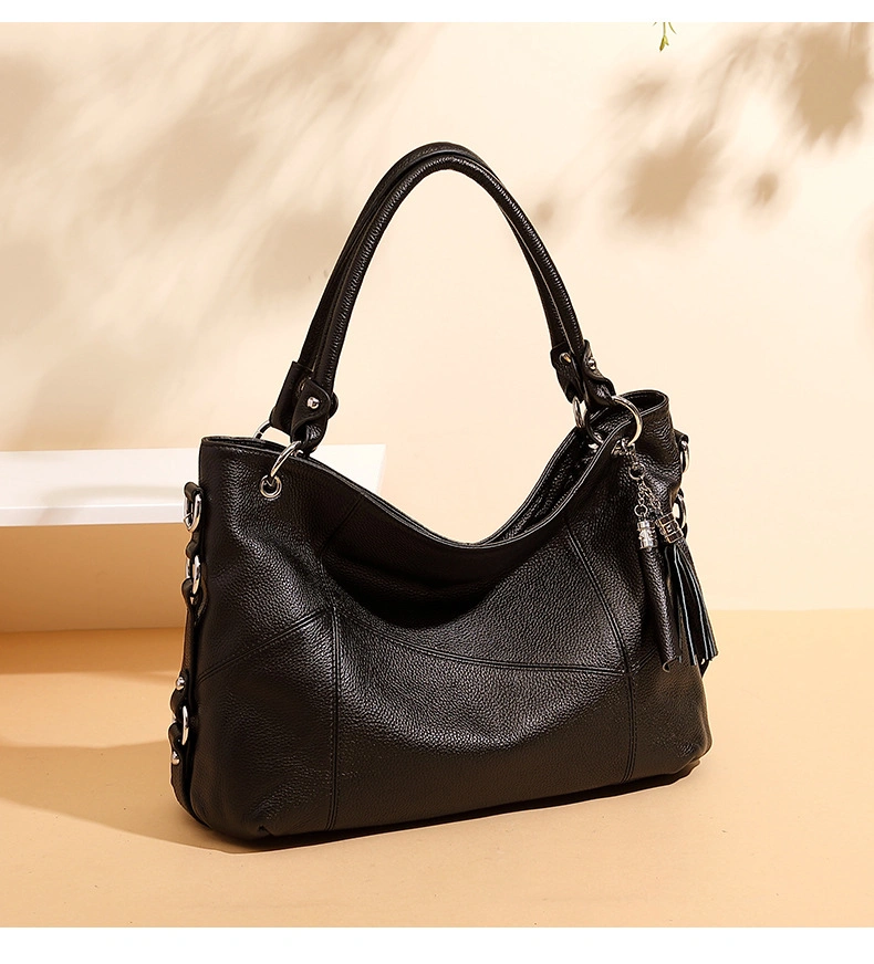 Trend New Soft Leather Handbag Designer Tassel Replica Shoulder Bags Large Hobo Ladies Bag RS-Lf-1201