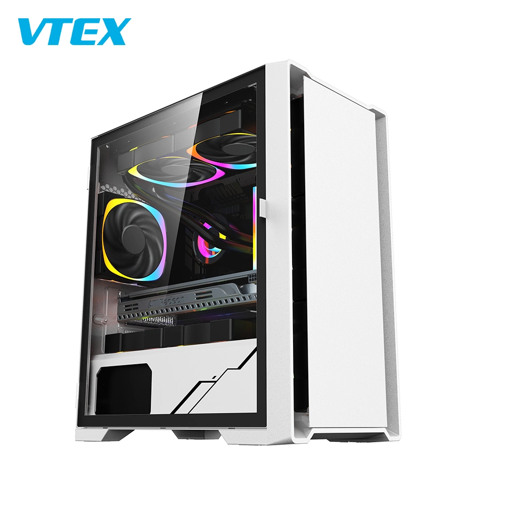 Boîtier de vérification PC RVB blanc personnalisé mATX ITX avec Boîtier de jeu pour ordinateur d'animation de refroidissement de ventilateur