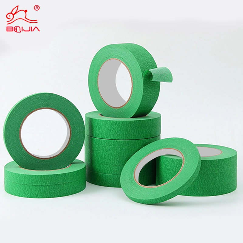 Original Crepe Paper Masking Paint Tape 233+ Green Wholesale Slitting Free Sample Spot Supplies China Spot Stock