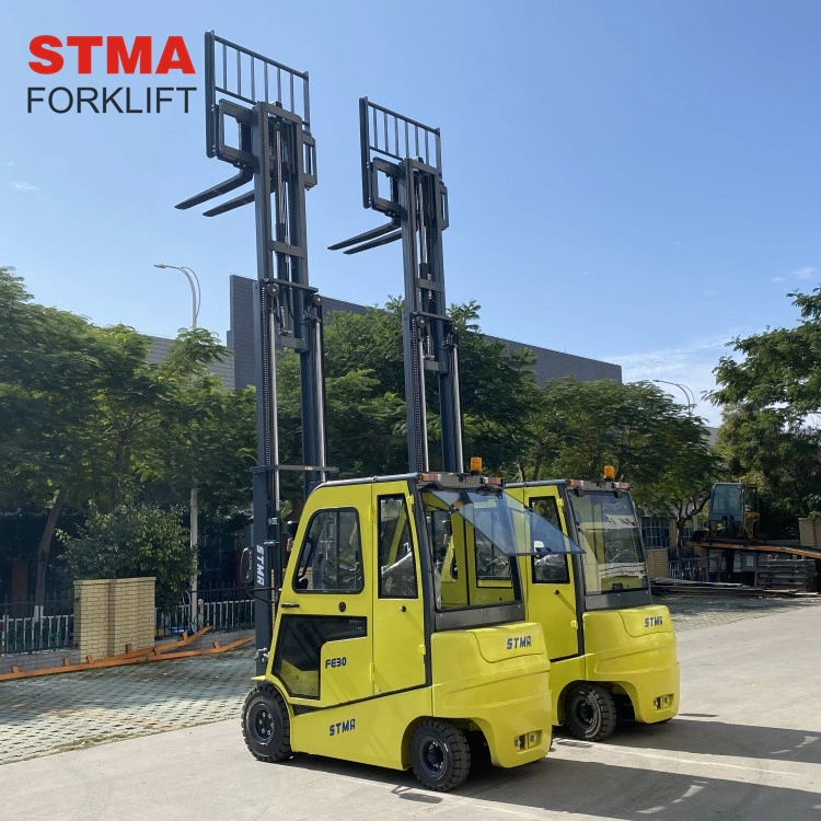 Stma carro elevador eléctrico de 3 tonelada Empilhadeira de bateria com 5000mm mastro triplo