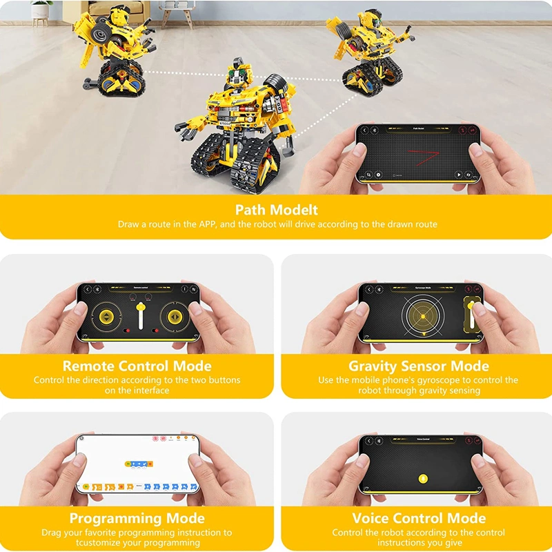 Panlos 901PCS Remote &amp; APP gesteuert Roboter Gebäude Spielzeug 2 1 Programmierbarer Roboter Baukasten Stem Projekte Transformator Spielzeug