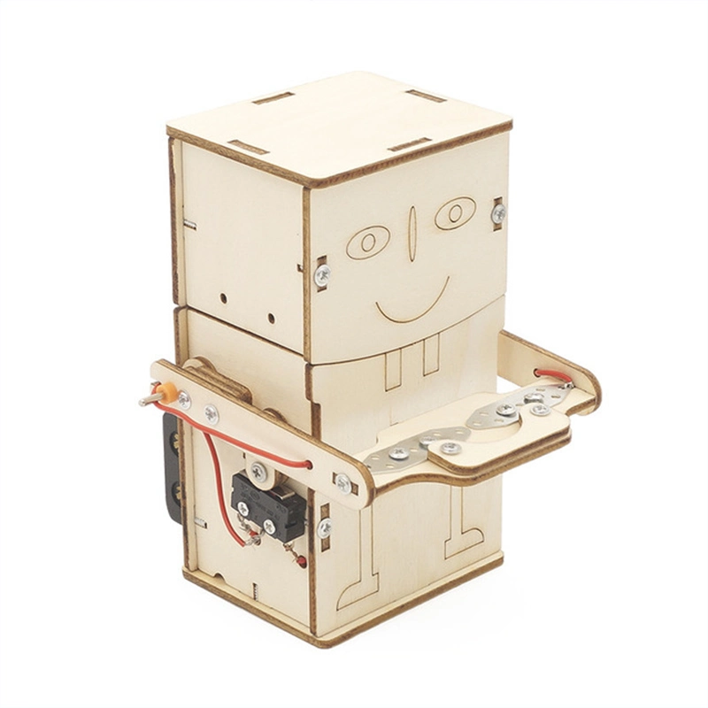 DIY Amusant Robot en Bois Avalant des Pièces Puzzle à Encastrement Jouets Éducatifs Précoces pour Enfants