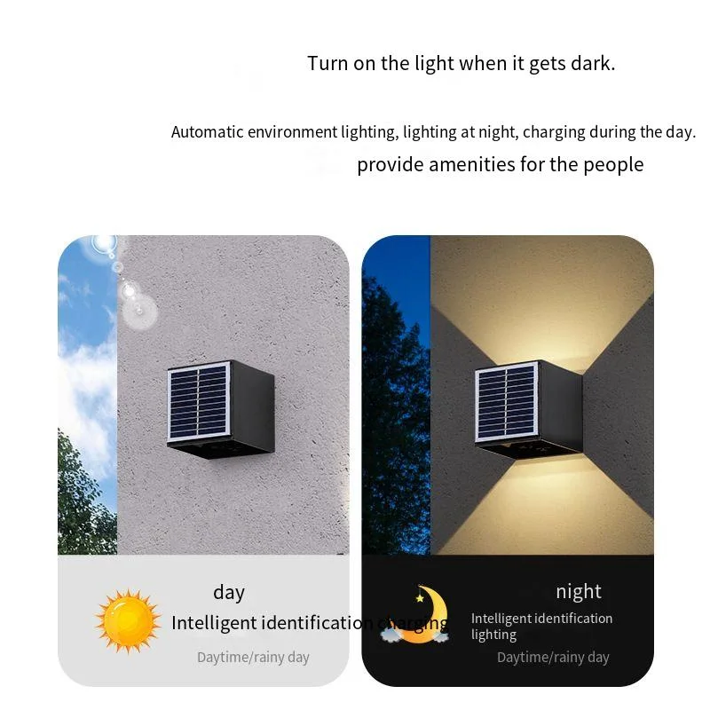 New Style Powered Garden LED Light Outdoor Waterproof Solar Wall Lamp Square