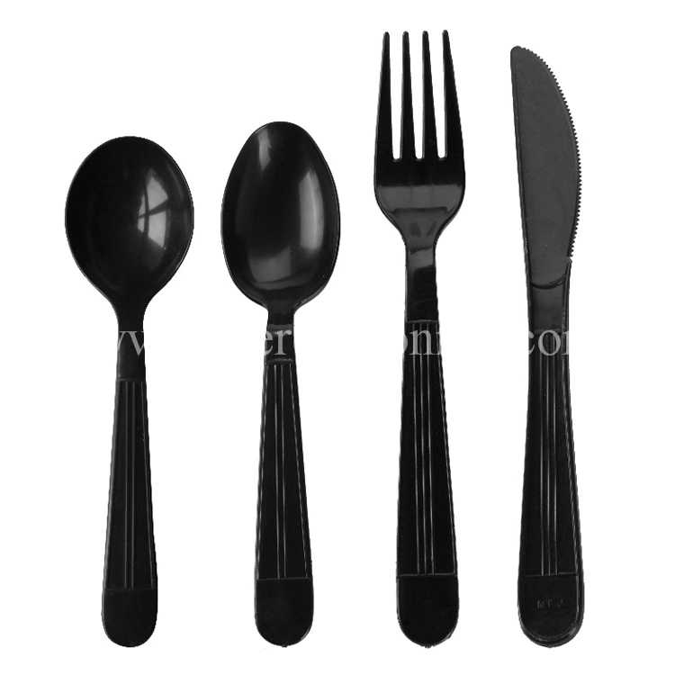 Clear/Black/White Disposable Plastic Tableware/Cutlery Set with Square Napkin, Salt and Pepper Pack