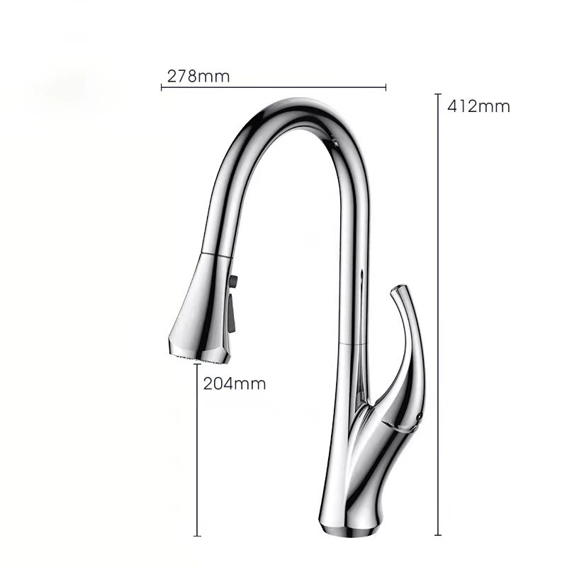 New Style Stainless Steel Kitchen Taps Brushed Hot and Cold Mixed Kitchen Touch Sink Faucet