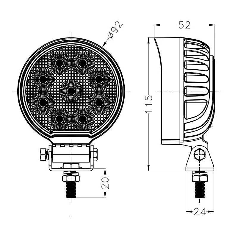 3.5 Inch 27W Round Economic High Lumens Work Light ECE R10