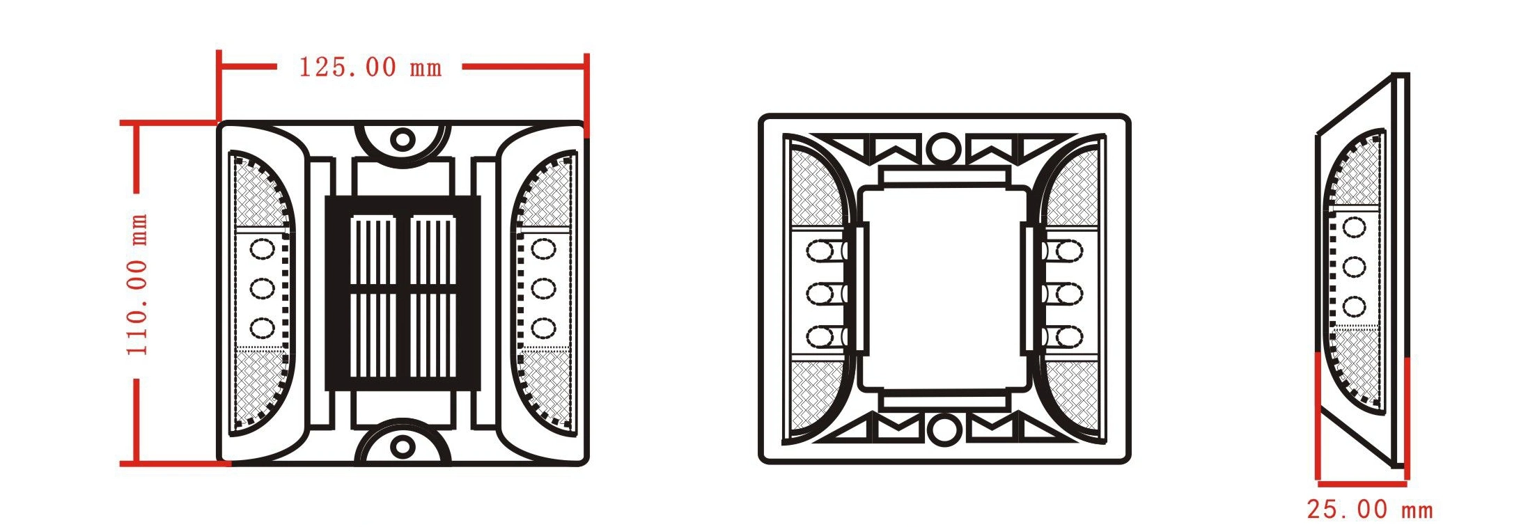 High quality/High cost performance  LED Solar Traffic Light Reflective Road Safety Solar Road Stud