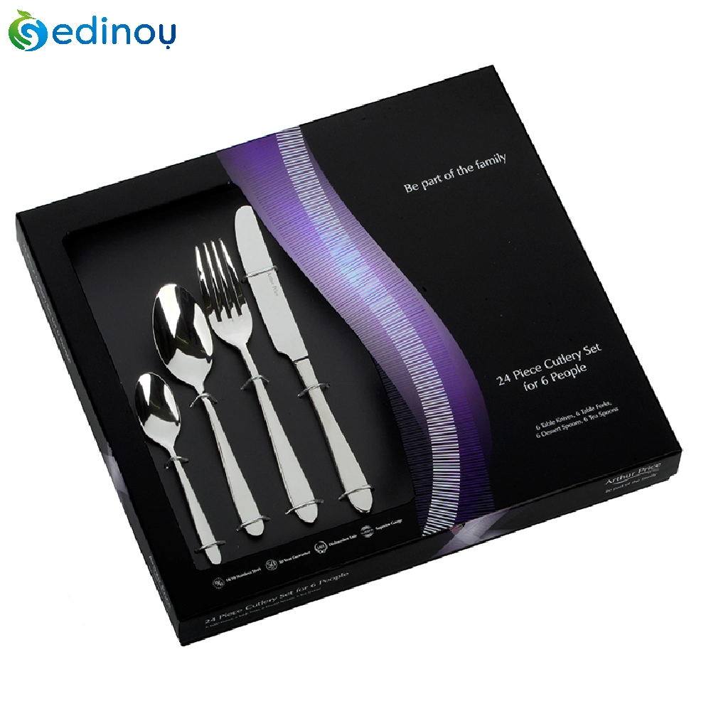 Tableware Transparent PVC Window-Opening Box Black Paper Drawer Box Spoons Packaging Box for Spoons/Chopsticks/Knife/Fork