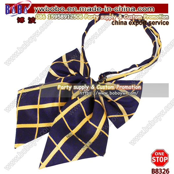 Bow Tie Polyester Bowknot Halter Neck Wedding Prom Knitted Bowtie Silk Bowtie School Supply (B8326)