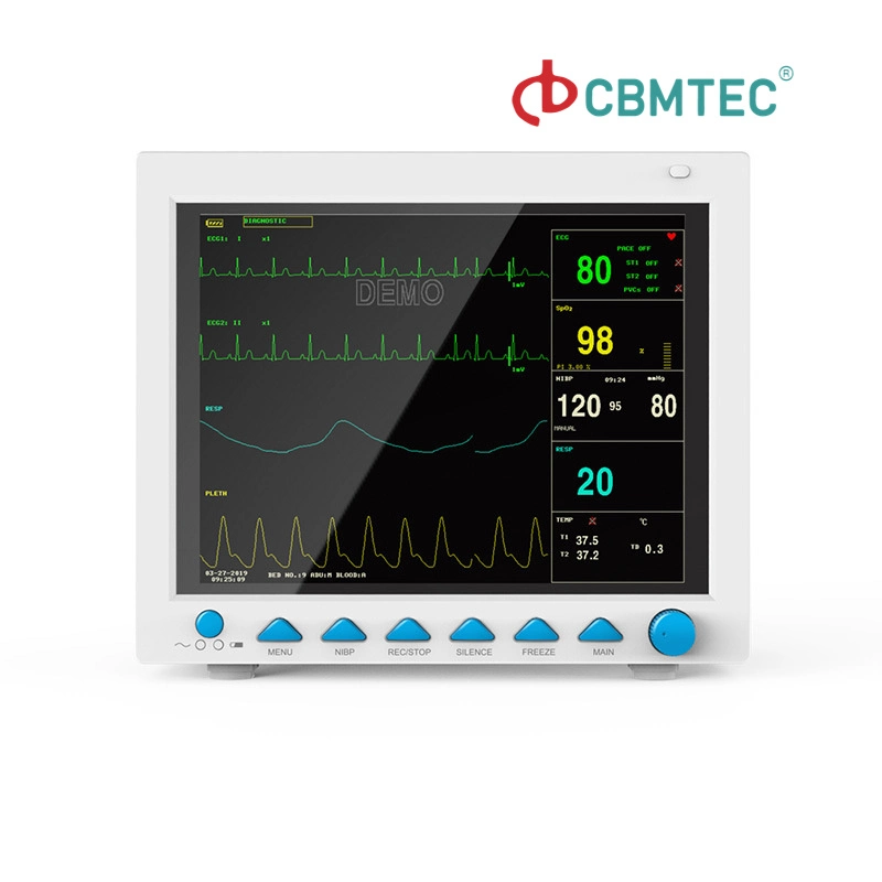 Portátil de médicos de cabecera multilingüe seis parámetros del monitor de paciente de la presión arterial