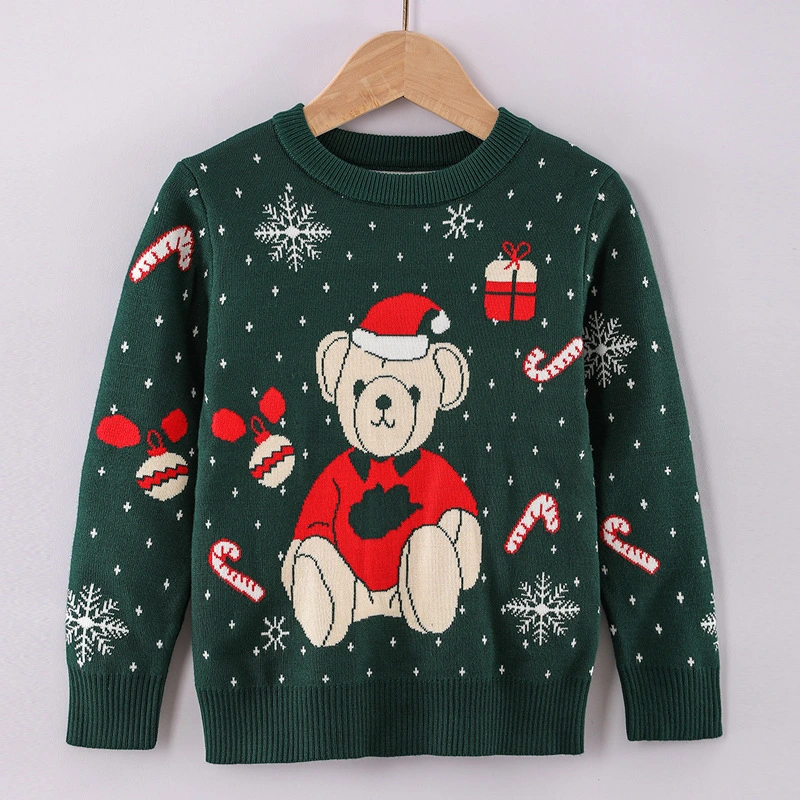 Winter Niedliche Langarm Strickpullover Tops Santa Claus Strickmode Kinder Weihnachtspullover