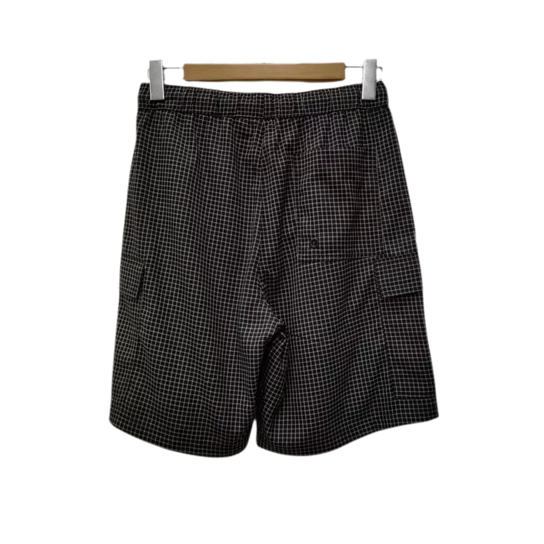 Boy Woven Summer Travel Casual Bottom Men Check Design Shorts with Patch Pocket, Drawstring, Eyelet