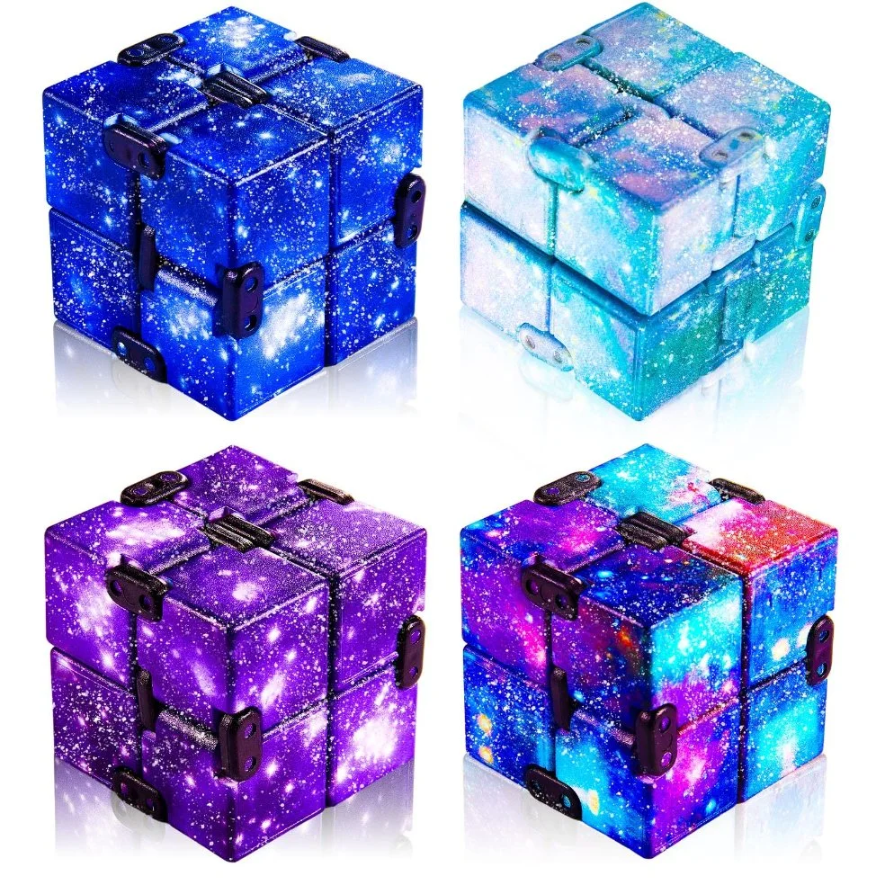 Christmas Infinity Cube Toy Anxiety Relief Fidget Toy Hand Held Magic Sensory Stress Infinity Cube Toy for Adults Kids Relieve Stress Christmas Party Favors