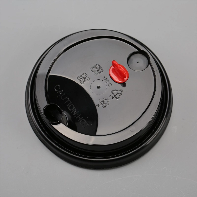 90mm Caliber Food Grade PP Plastic Lid with Stopper Plug Milk Tea/Coffee Cup Lid for Drinking