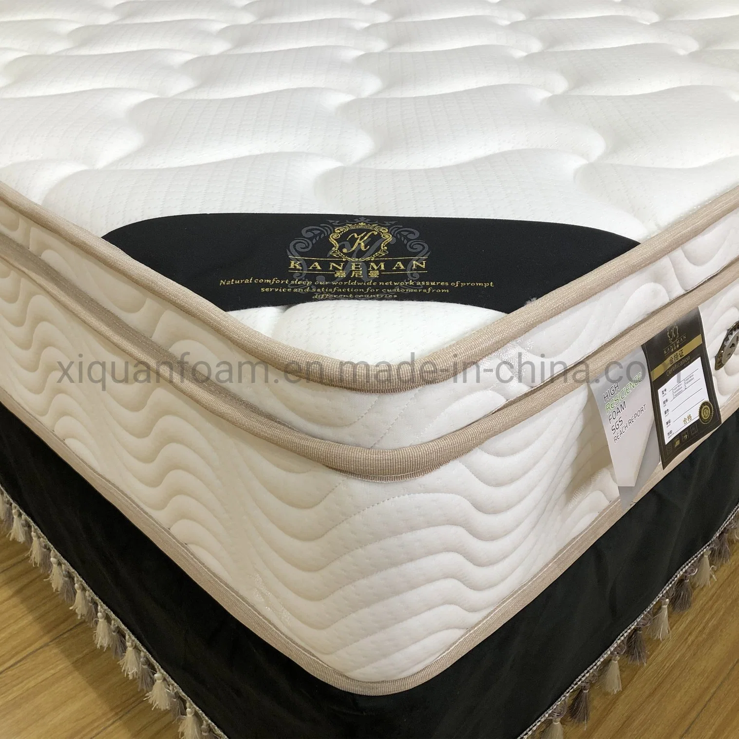 Compressed Euro Pillow Top Pocket Spring Mattress in a Box