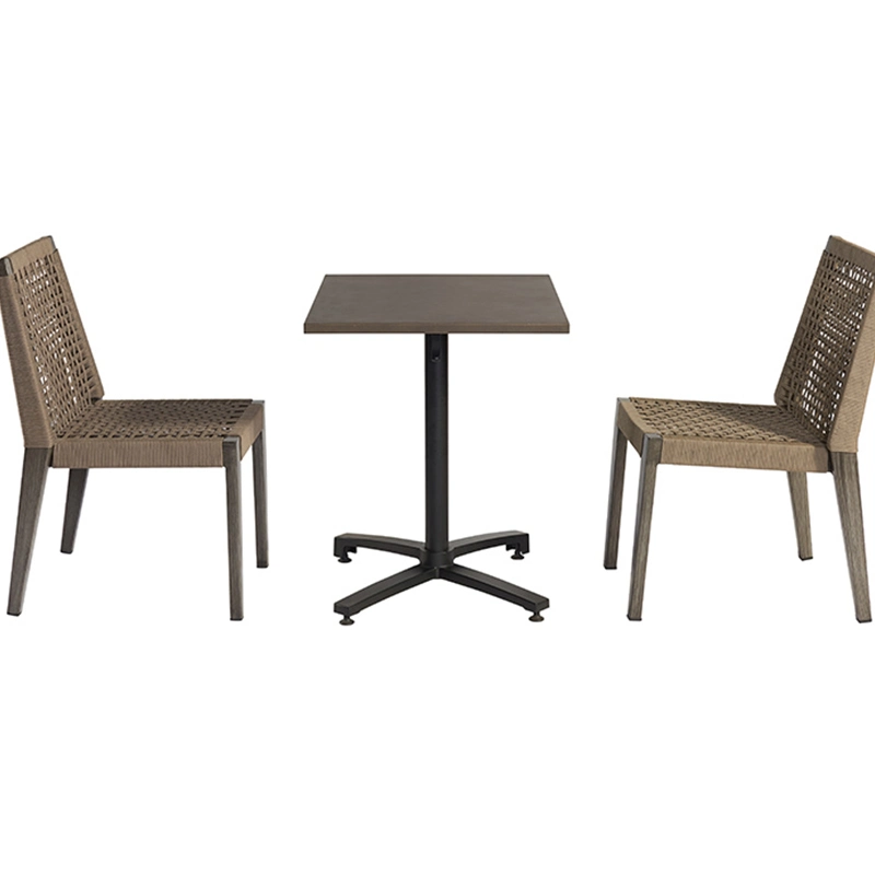 New Arrival Rope Patio Garden Restaurant Outdoor Dining Table Set Furniture