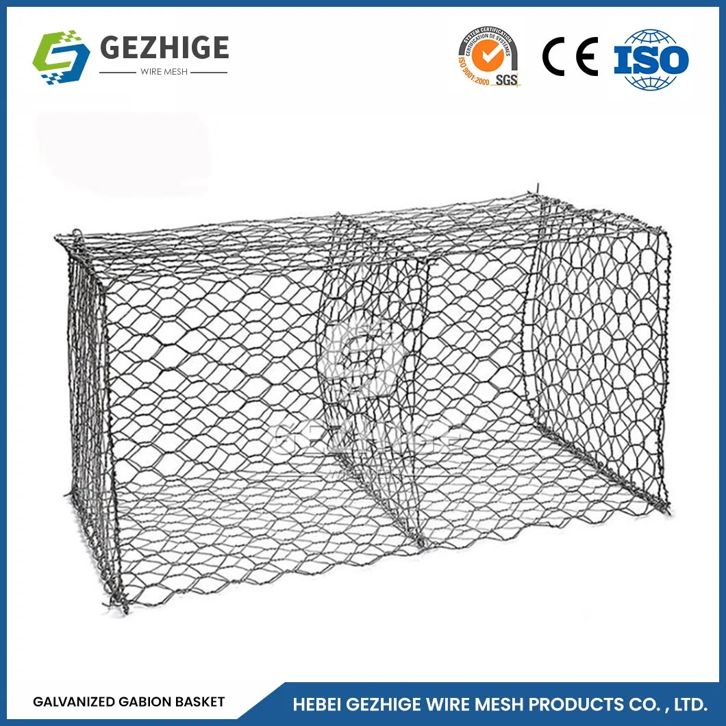 Gezhige 100X150 mm Landscaping Rock Cages 2.0-4.0mm Wire Thickness PVC Gabion Mesh Galvanized Gabion China 2.0*0.5*0.5m Hot Dipped Galvanized Gabion Basket