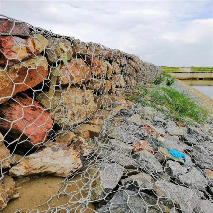 Gabions Rectangular Wire Boxes Construction on Sloped Areas Hexagonal Woven Gabion Box