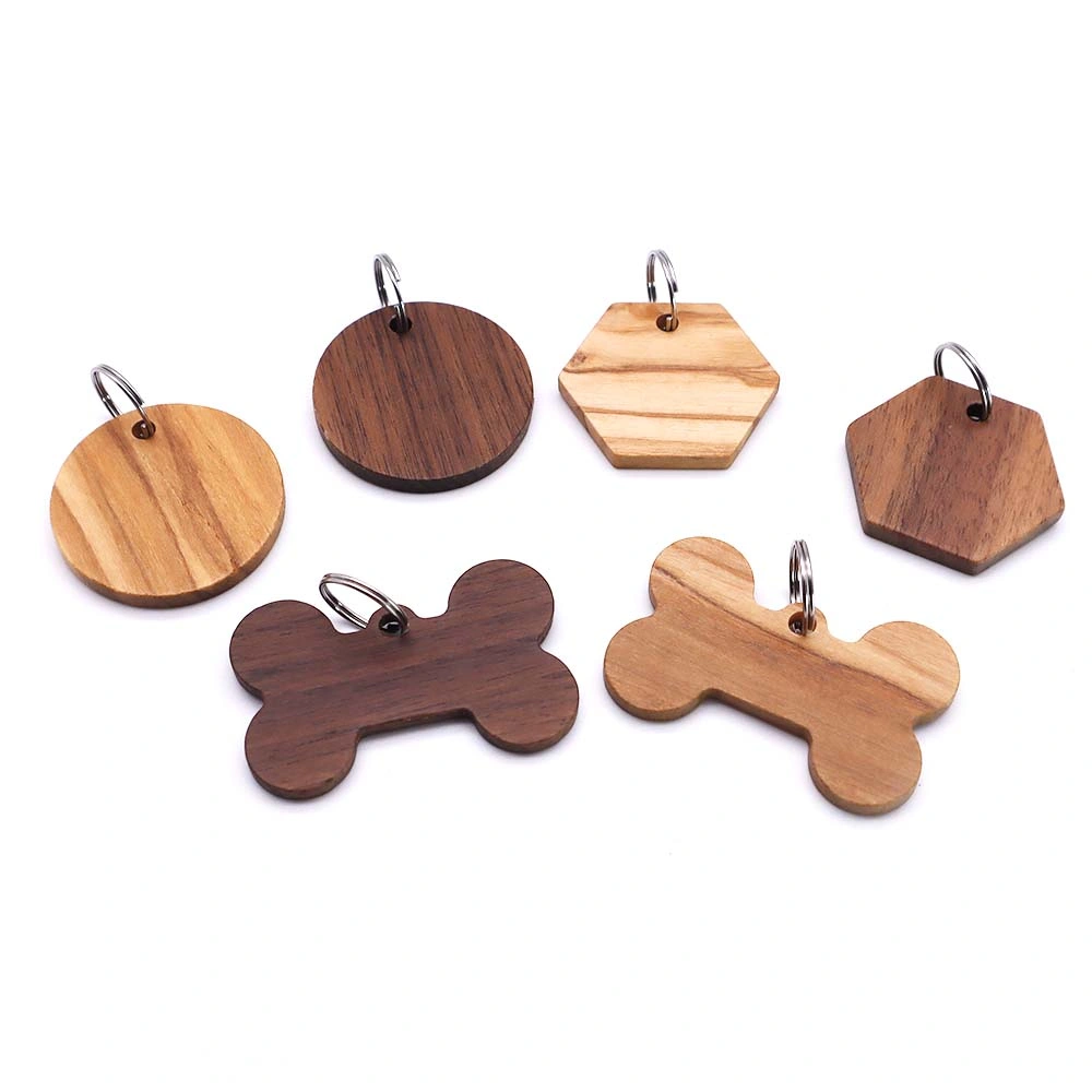 Wooden High Quality Metal Crafts Anti-Lost Fashion Design Customized Design Pet Dog Tag for Gift