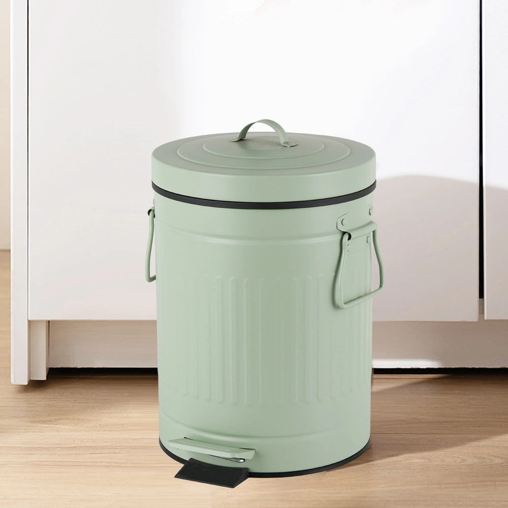 Colored Metal Trash Can Pedal Sanitary Bins Garbage Can Waste Bin