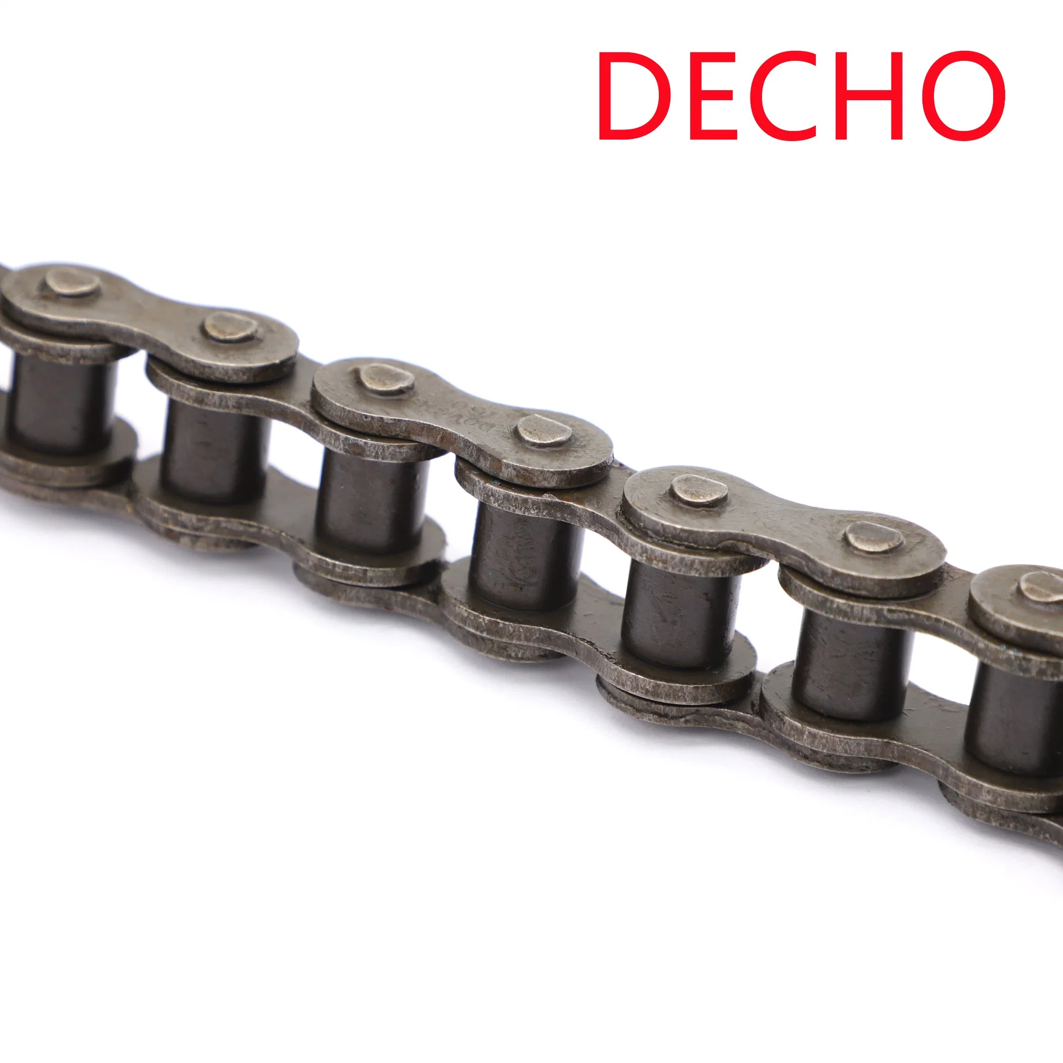 Double Pitch Transmission Chains with Straight Plate
