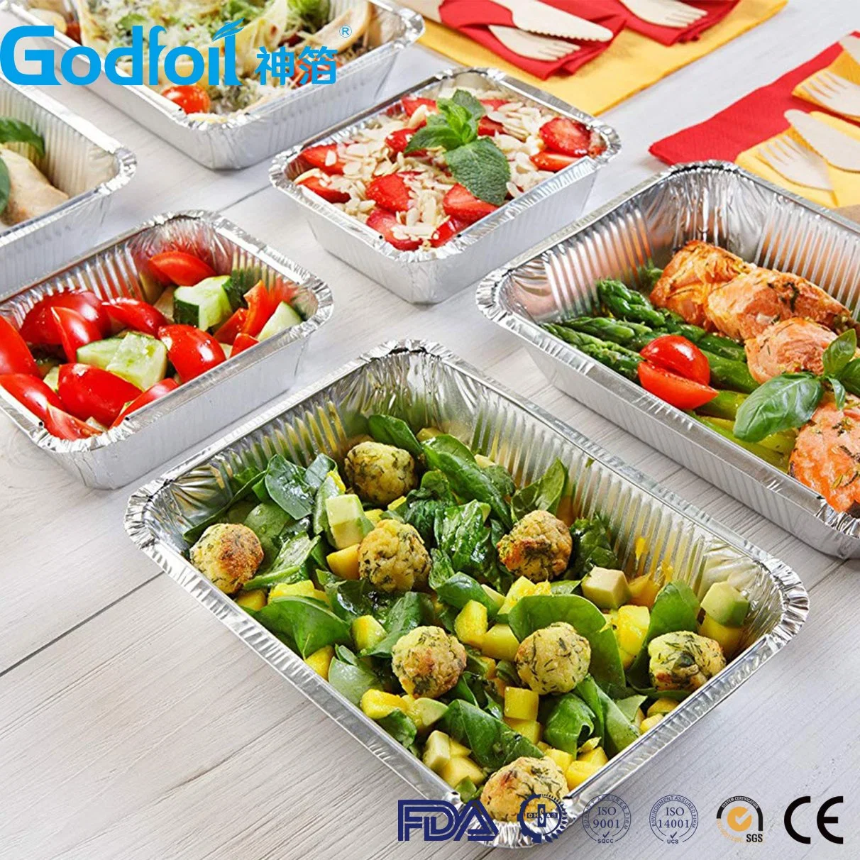 Vajilla personalizada desechables de papel de aluminio Catering Box Lunch en China