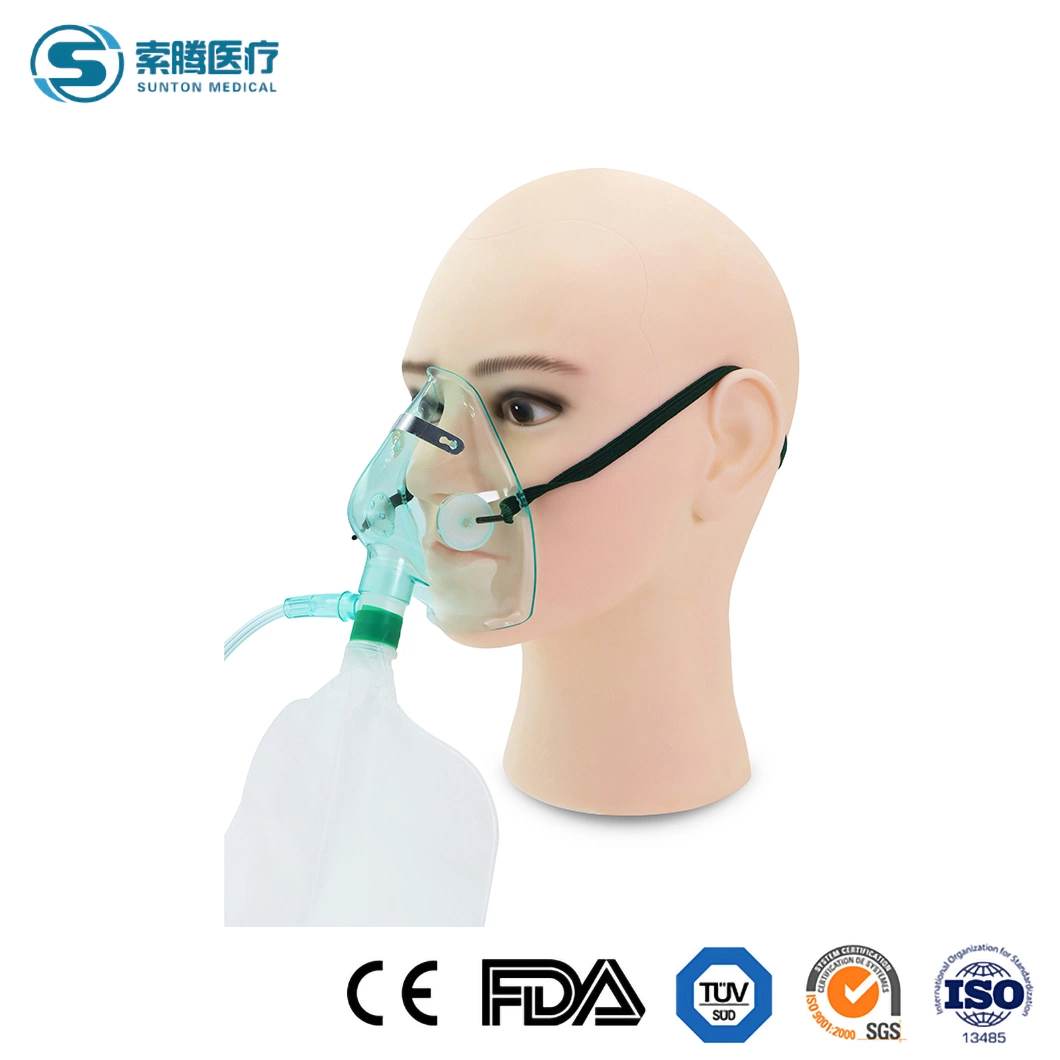 Sunton sterile Rebreather Einweg China Sauerstoff Reservoir Beutel Maske ISO13485 Sicherheit Standard Günstige Maske Aufbewahrungstasche Fabrik