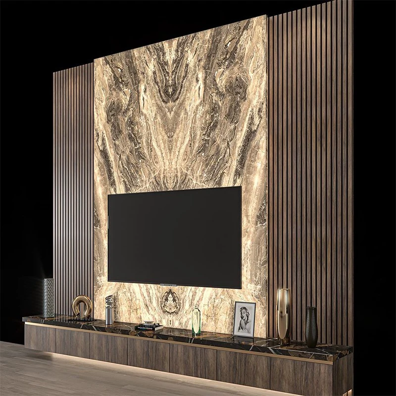 Modernes Haus schwimmende Holzdesigns Wandmontage LED Moderne Wand TV-Schrank Konsole Wohnzimmer Möbel
