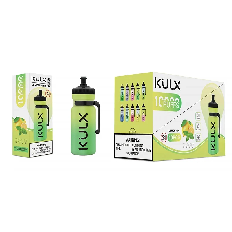 Original Kulx 10000 Puffs Disposable/Chargeable Vape Pen E Cigarettes Airflow Control RGB Light 0% 2% 5% Optional 10K Puffs 10 Flavors Kit