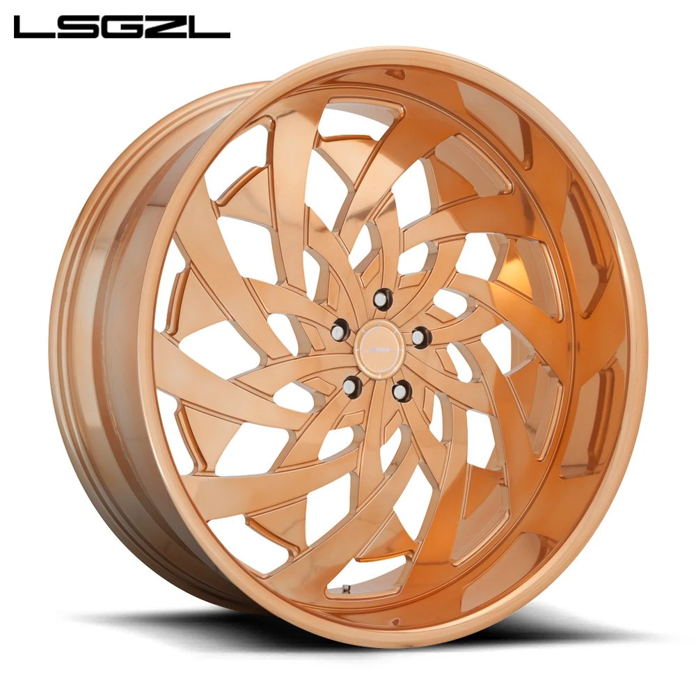 Rueda de cromo forjado para Jeep Truck 18 19 20 21 Rueda dorada de 22 24 26 pulgadas 5X120 Rims 5X114.3 5X130 Deep Concave Dish Replica Wheels 4X100