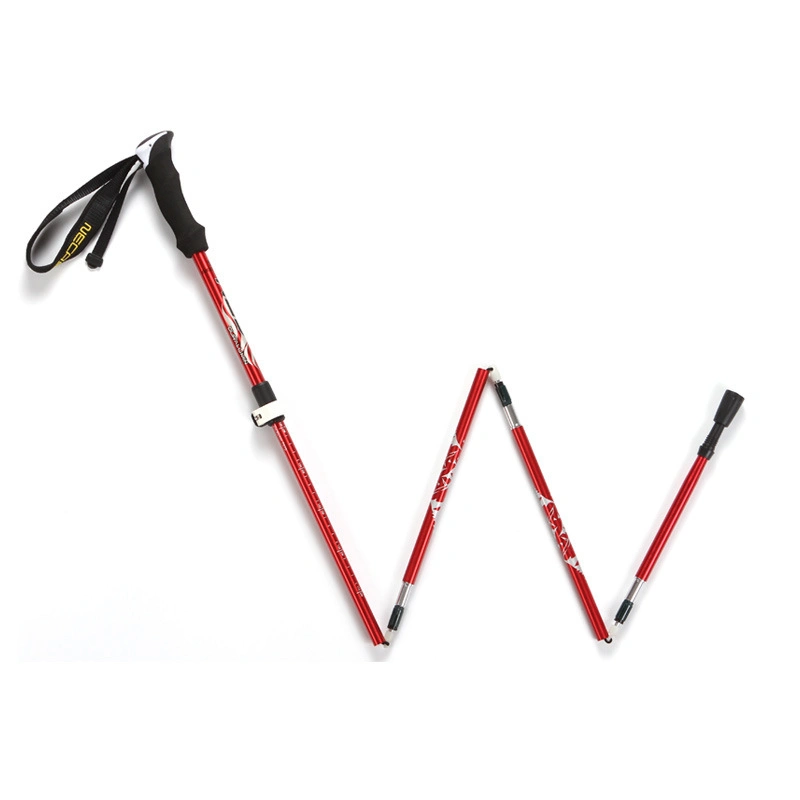 Hot Sale Trekking Hiking Poles Folding Adjustable Foldable Lightweight Aluminum Walking Sticks