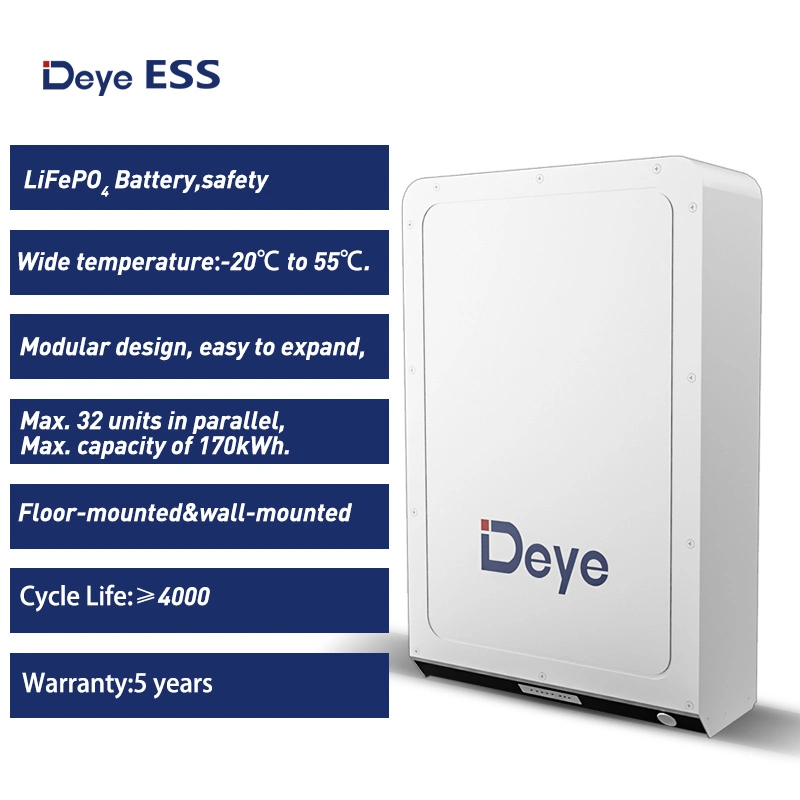 Deye Ess RW-M5.3 LiFePO4 Rack Lithium Ion Energy Storage Solar Battery