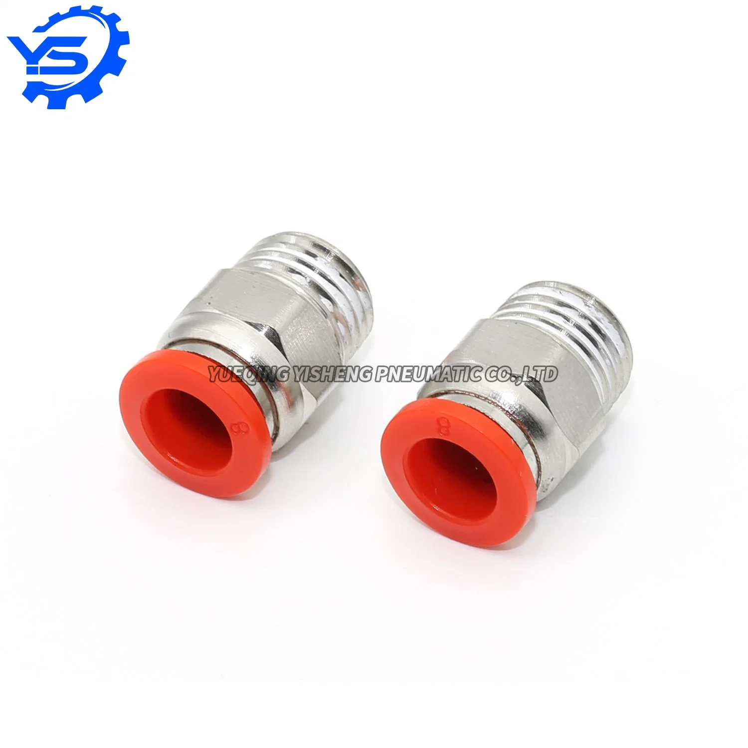 PC Series PC8-02 Red Color Nickel-Plated Pneumatic Push in Combination & Joint Fittings