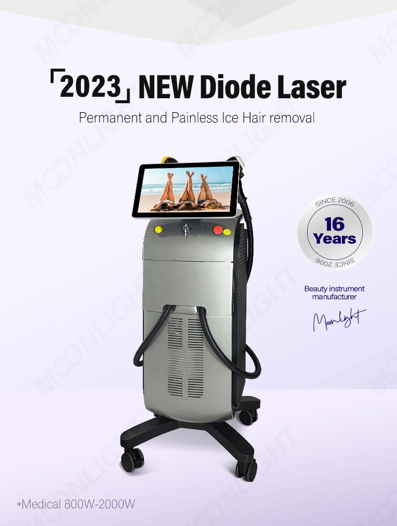 808nm rapide de l'Epilation Permanente indolore Diode Laser de meilleur système de refroidissement