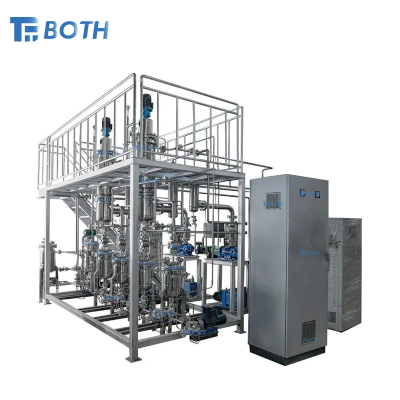 Lab Two Stage Wiped Film Molecular Distillation Unit with Decarboxylation and Dehydration Reactor