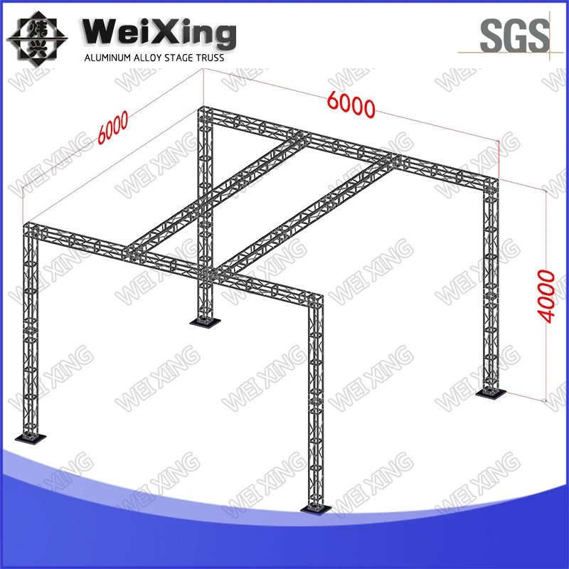 6mx6mx5m, 200x200mm Pantalla de LED ligero y portátil de aluminio producto Feria de la pantalla stand Truss Truss Post objetivo del sistema